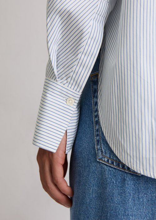 Oversize striped blouse — Bright Blue