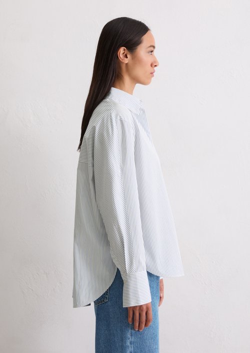 Oversize striped blouse — Bright Blue