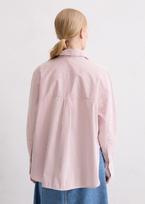 Oversize striped blouse — Medium Red