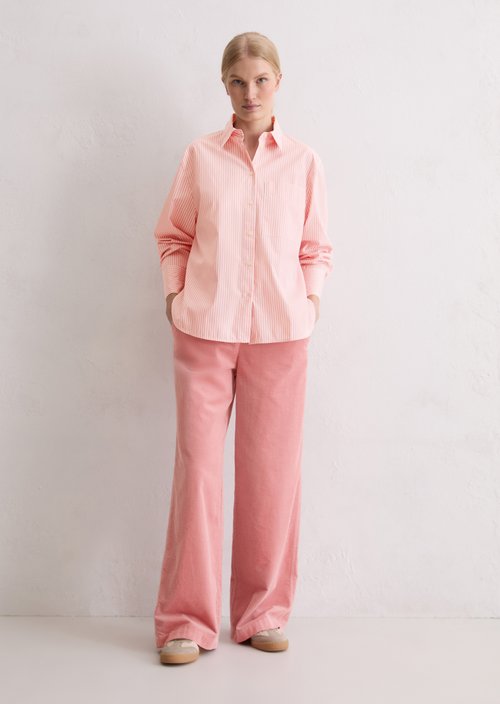 Oversize striped blouse — Medium Pink