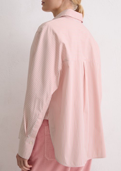 Oversize striped blouse — Medium Pink