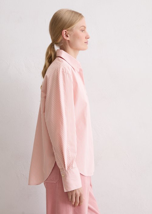 Oversize striped blouse — Medium Pink