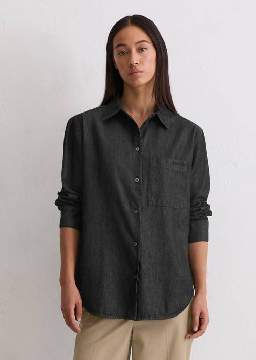 Relaxed blouse Dark Blue in front view