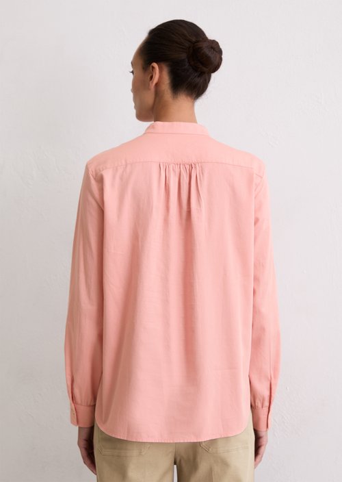 Relaxed stand-up collar blouse — Natural Rose