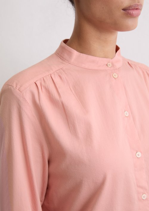 Relaxed stand-up collar blouse — Natural Rose