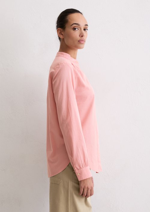 Relaxed stand-up collar blouse — Natural Rose