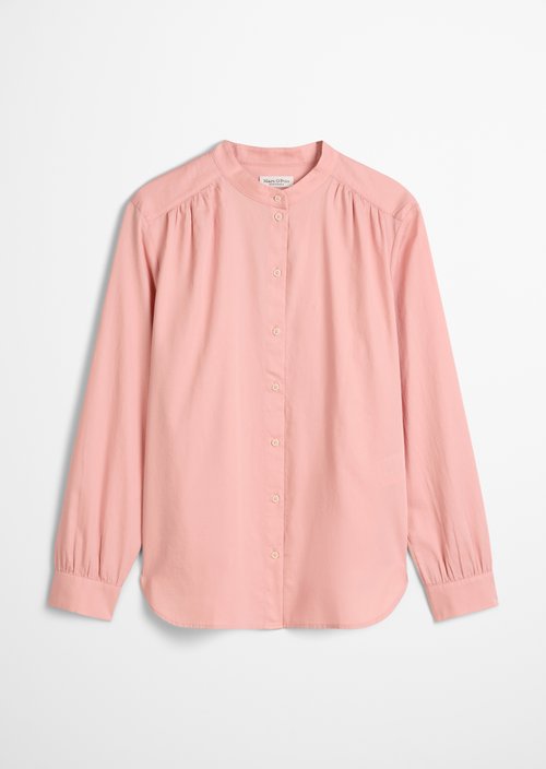 Relaxed stand-up collar blouse — Natural Rose