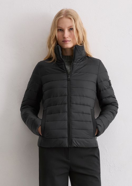 Lightweight quilted jacket fitted — Black