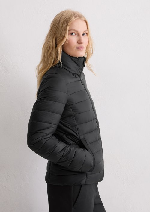 Lightweight quilted jacket fitted — Black