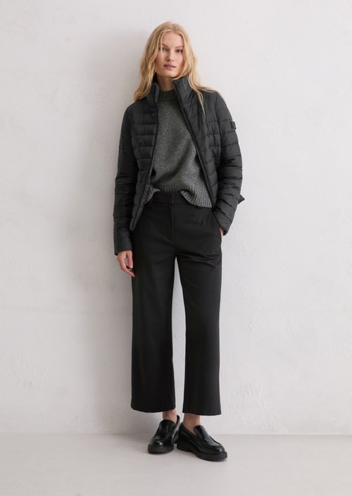 Lightweight quilted jacket fitted — Black