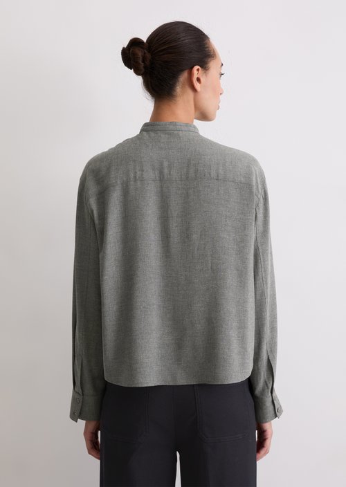 Relaxed cropped blouse — Warm Granite Melange