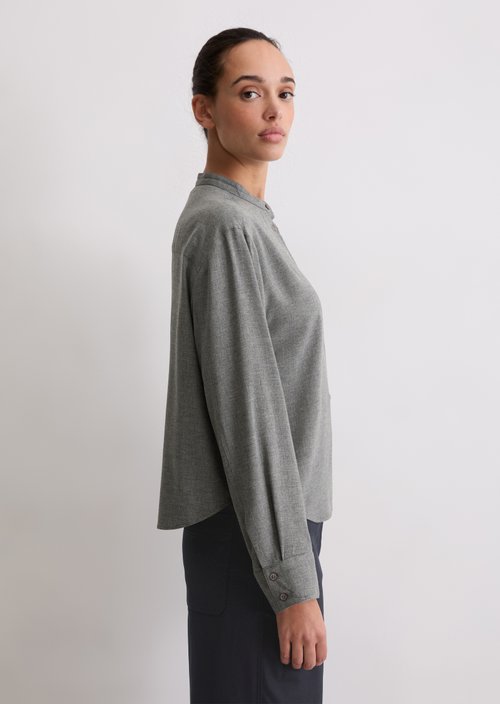Relaxed cropped blouse — Warm Granite Melange
