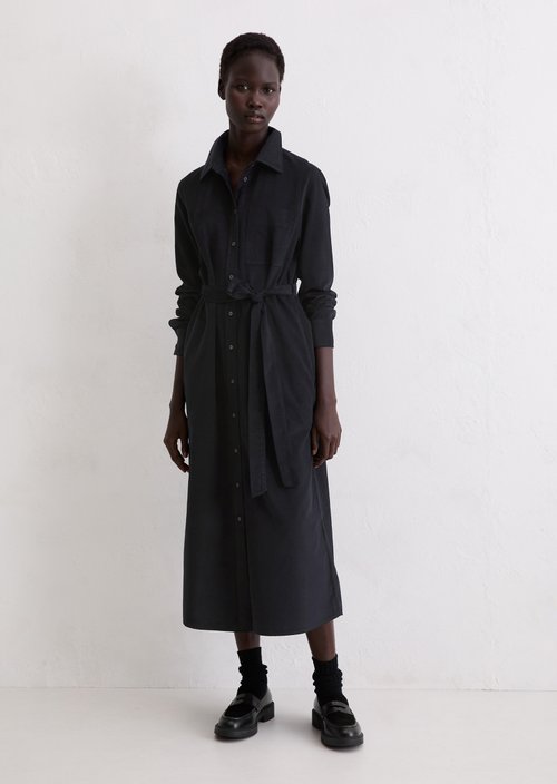 Regular fine corduroy dress — Deep Night Blue