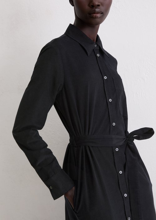 Regular fine corduroy dress — Deep Night Blue