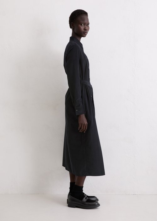 Regular fine corduroy dress — Deep Night Blue