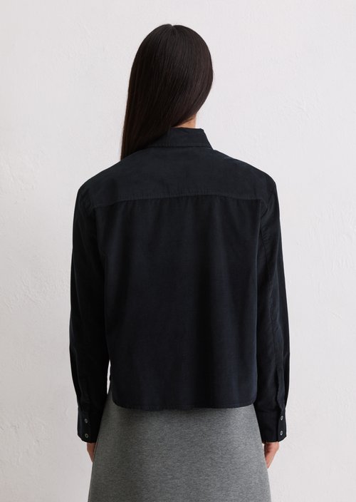 Relaxed fine corduroy blouse — Deep Night Blue