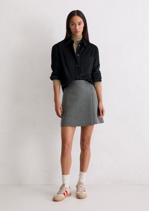 Relaxed fine corduroy blouse — Deep Night Blue