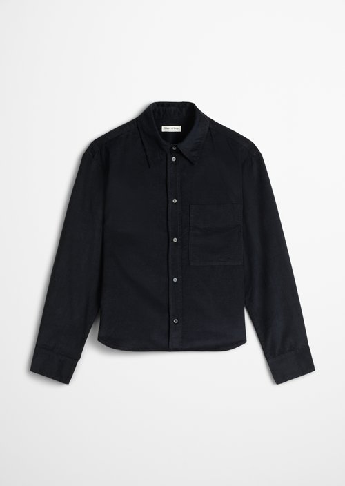 Relaxed fine corduroy blouse — Deep Night Blue