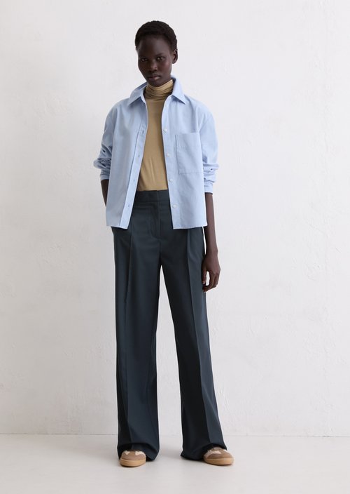 Relaxed fine corduroy blouse — Soft Sea