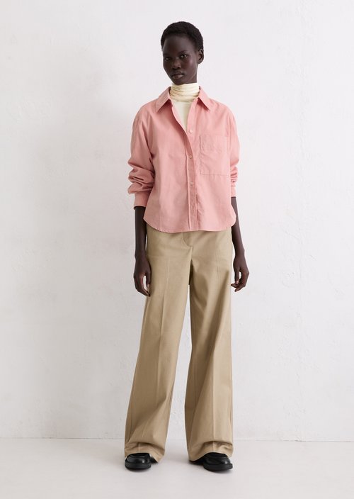 Relaxed fine corduroy blouse — Natural Rose