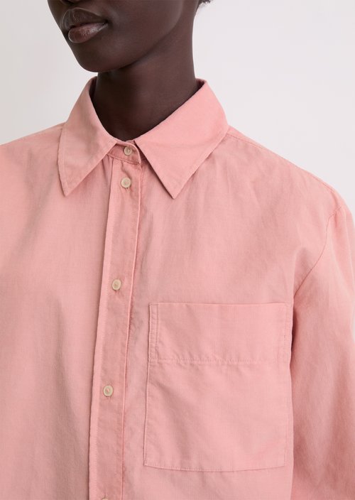 Relaxed fine corduroy blouse — Natural Rose