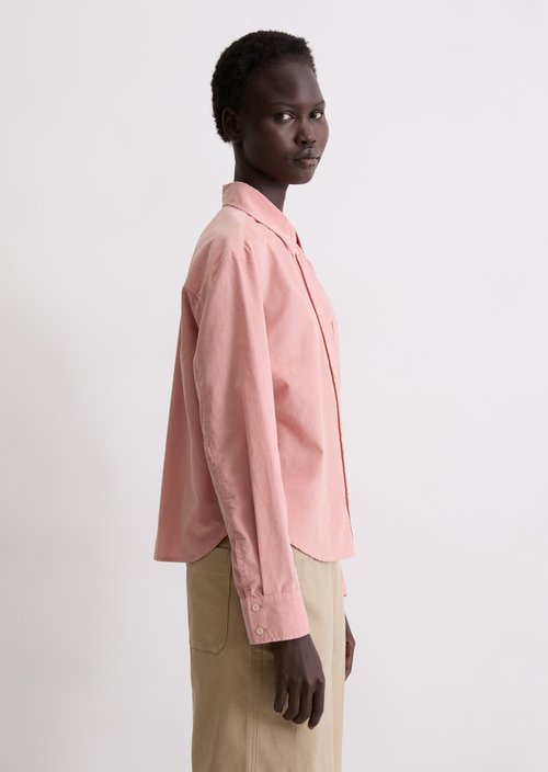 Relaxed fine corduroy blouse — Natural Rose