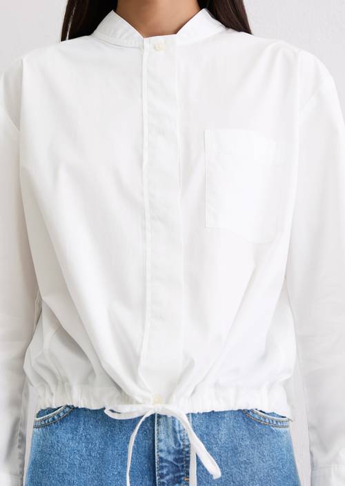 Popeline-Bluse relaxed White in Detailansicht