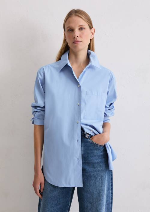 Boyfriend Bluse Sunny Sea in Frontalansicht