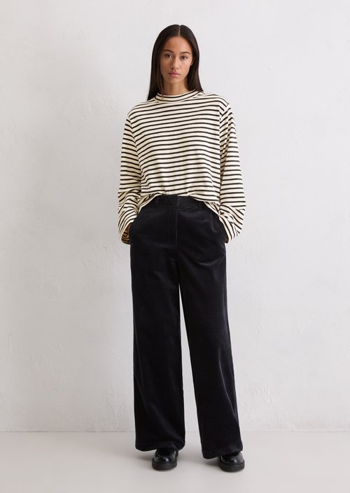 Corduroy pants wide — Deep Night Blue