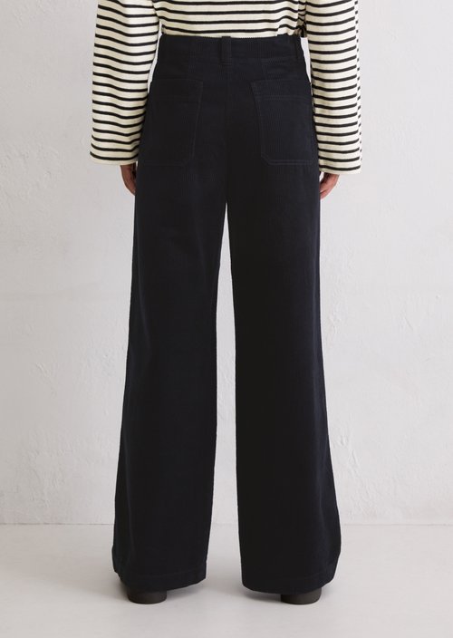 Corduroy pants wide — Deep Night Blue