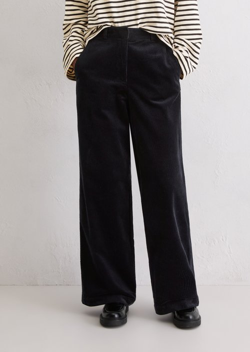 Corduroy pants wide — Deep Night Blue