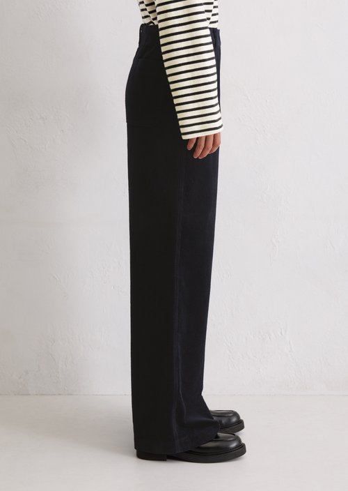 Corduroy pants wide — Deep Night Blue