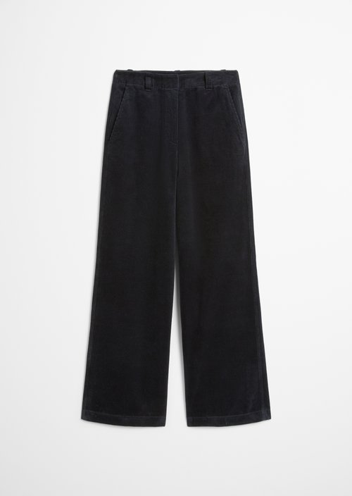 Corduroy pants wide — Deep Night Blue