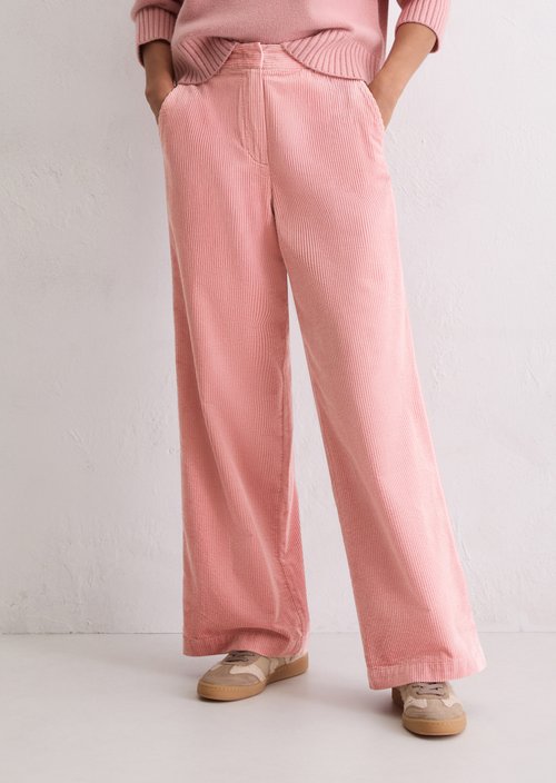 Corduroy pants wide — Natural Rose