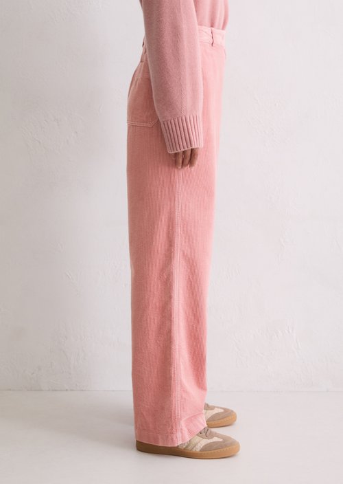 Corduroy pants wide — Natural Rose