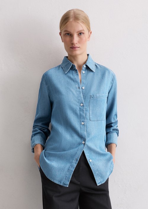 Marc O'Polo NorHeren spijkerblouse, Dames, blauw, 32, 100% Lyocell