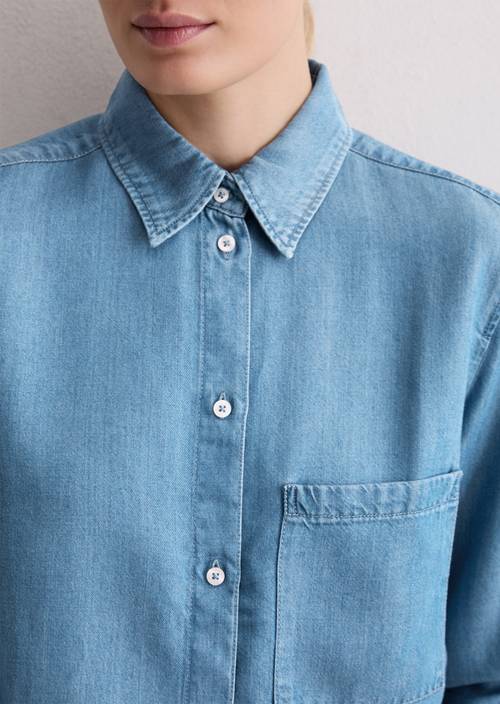 Jeansbluse regular Medium Blue in Detailansicht