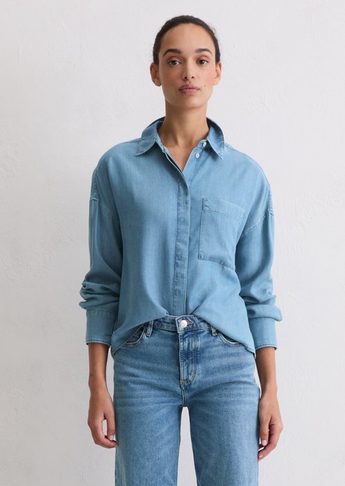 Regular denim blouse — Medium Blue