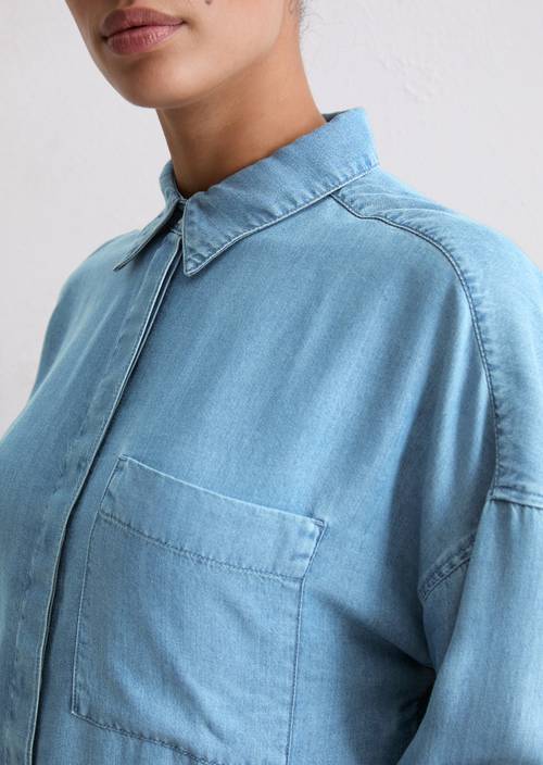 Jeansbluse regular Medium Blue in Detailansicht