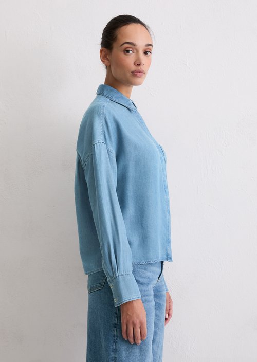 Regular denim blouse — Medium Blue