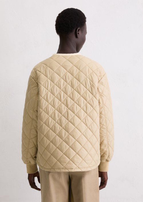 Relaxed collarless quilted jacket — Stormy Sand (alternate view)