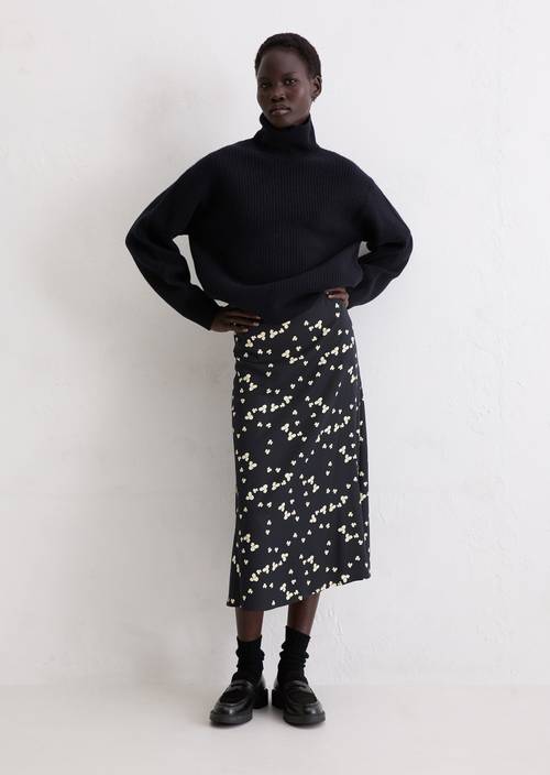 Ausgestellter Rock loose Dark Blue in Frontalansicht