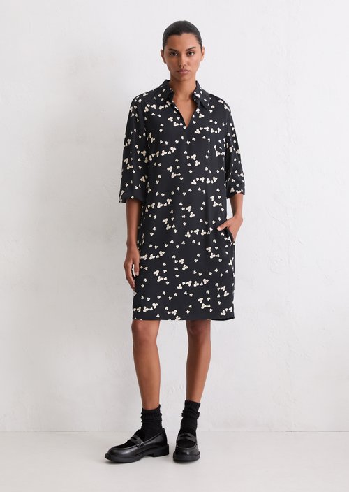 Print dress loose — Dark Blue
