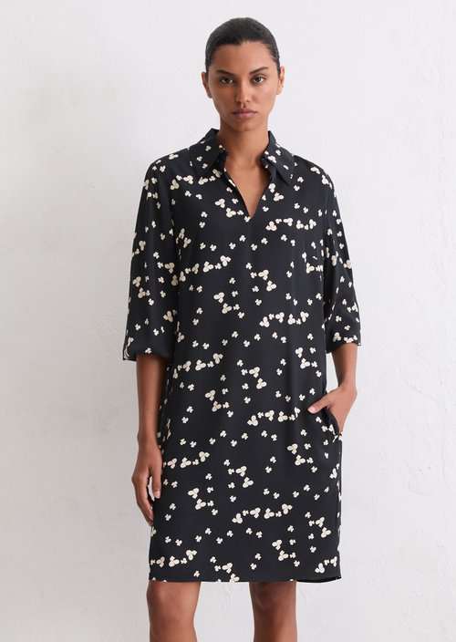 Print dress loose — Dark Blue