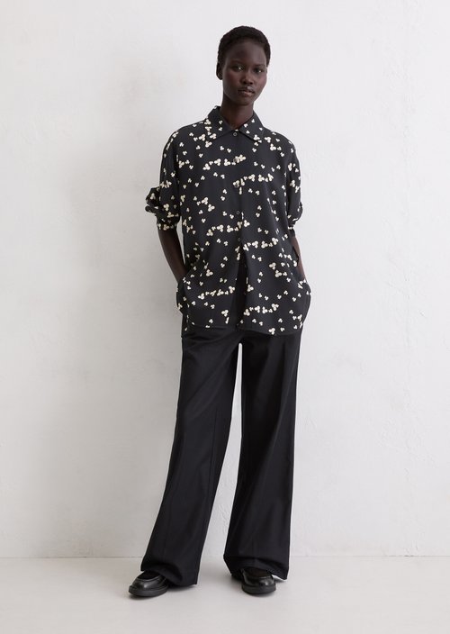 Relaxed print blouse — Dark Blue