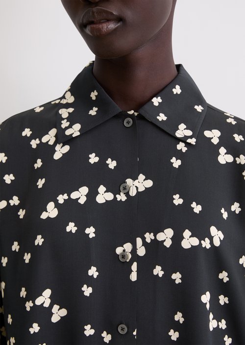 Relaxed print blouse — Dark Blue