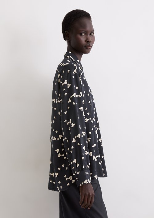Relaxed print blouse — Dark Blue