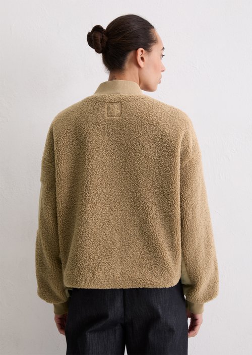 Relaxed teddy blouson — Soft Mocca