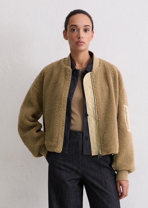 Relaxed teddy blouson — Soft Mocca