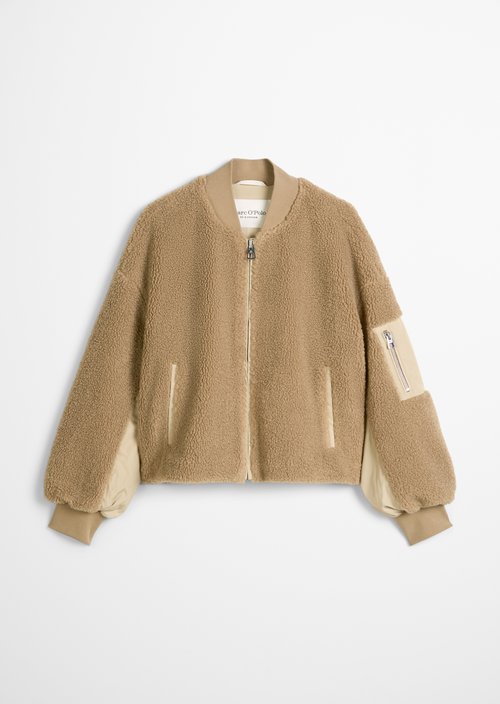 Relaxed teddy blouson — Soft Mocca